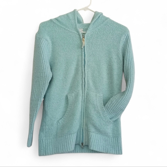 sweater brand Sweaters - Cozy Aqua Blue Hooded Cardigan Fuzzy Teddy Hooded Soft Comfy Pastel Mint Green